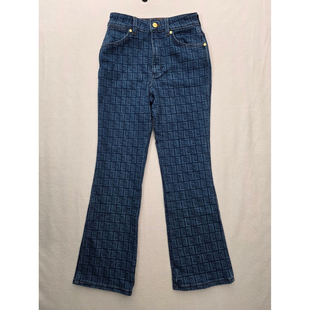 Wrangler Jeans Leon Bridges Flare 26 Blue Monogram Retro Vibe